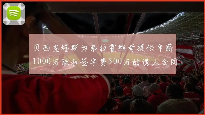 贝西克塔斯为弗拉霍维奇提供年薪1000万欧和签字费500万的诱人合同